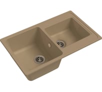 Мойка EWIGSTEIN Elegant 80D кварц, 2-чаши, 780х480 мм, топаз E-80D