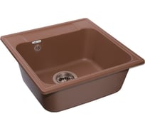 Мойка GranFest QUARZ 1-чаша, 480х480 мм, терракот 48