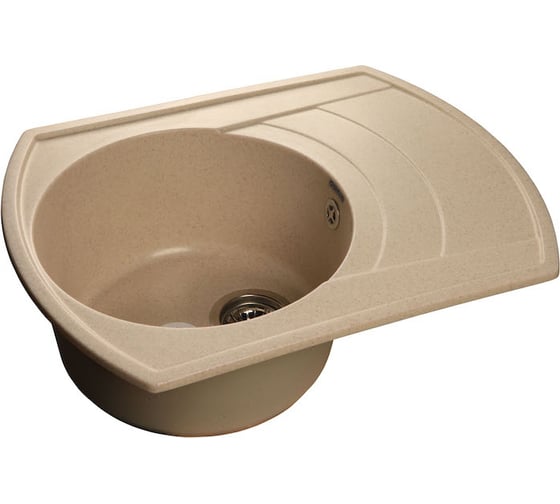 Мойка GRANFEST RONDO мрамор, GF-R--650L, чаша с крылом, 650х500 мм, бежевый,  R-650 L 1