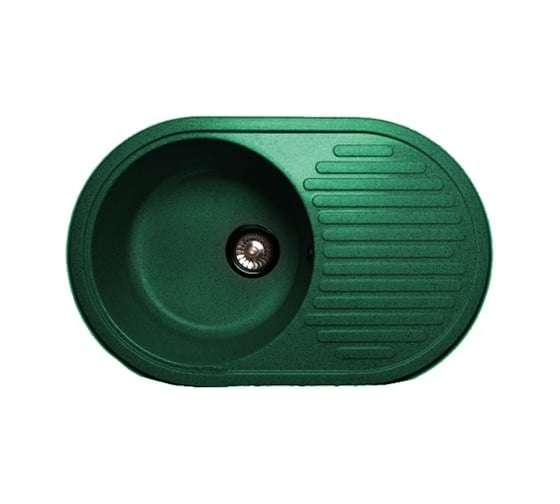 Мойка GRANFEST RONDO GF-R-730L мрамор, чаша с крылом, 730х460 мм, зеленый R-730 L зел 1