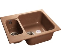 Мойка GRANFEST STANDART GF-S--615K мрамор, 1.5-чаши, 612х495 мм, терракот S-615 K тер