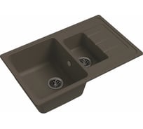 Мойка кварц EWIGSTEIN Elegant 60KF 1.5 чаши с крылом, 782х480 мм, темно-бежевый E-60KF темно-бежевый