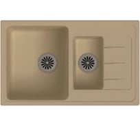 Мойка кварц EWIGSTEIN Elegant 60KF 1.5 чаши с крылом, 782х480 мм, крем E-60KF крем