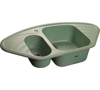 Мойка GRANFEST CORNER GF-C--960E мрамор, угловая, 950х505 мм, салатовый  C-960 E