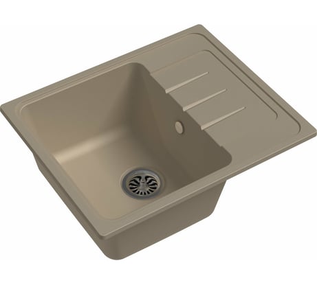 Мойка EWIGSTEIN Elegant 45F кварц, 1-чаша+крыло, 580х480 мм, крем E-45F