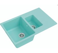 Мойка EWIGSTEIN Gerd 60KF кварц, 1.5-чаши+крыло, 780х500 мм, серый металлик G- 60KF сер мет