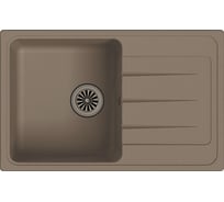 Мойка EWIGSTEIN Elegant 50F кварц, 1-чаша + крыло, 762х480 мм, темно-бежевый E- 50F
