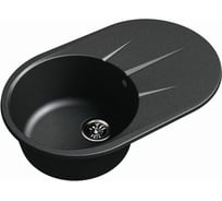 Мойка EWIGSTEIN Elegant 50F кварц, 1-чаша+крыло, 750х480 мм, черный R- 50F черный