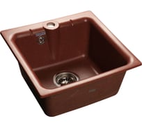 Мойка GRANFEST PRACTIK мрамор, 1-чаша, 417х417 мм, красный марс P-420 кр.м