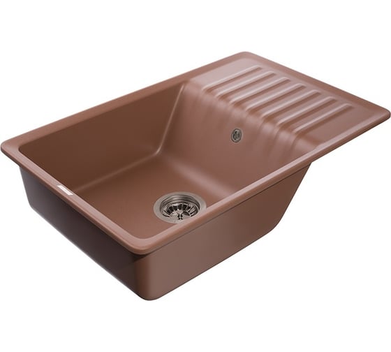 Мойка GranFest QUARZ чаша+крыло, 760х480 мм, терракот  72 1