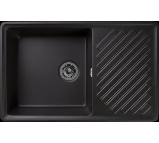 Мойка GRANFEST QUARZ чаша с крылом, 760х480 мм, черный 52 черный 1