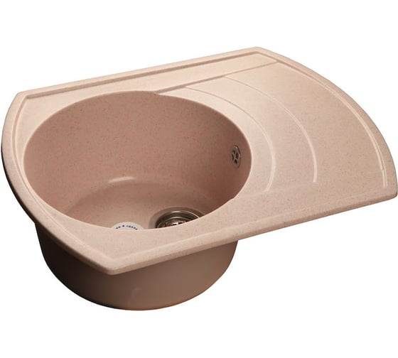 Мойка GRANFEST RONDO мрамор, GF-R--650L, чаша с крылом, 650х500мм, розовый  R-650 L