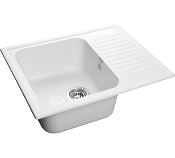 Мойка GRANFEST STANDART GF-S--645L, мрамор, чаша с крылом, 645х498 мм, иней  S-645 L
