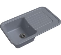 Мойка EWIGSTEIN Antik 60F кварц, 1-чаша+крыло, 860х510 мм, серый металлик A-60F