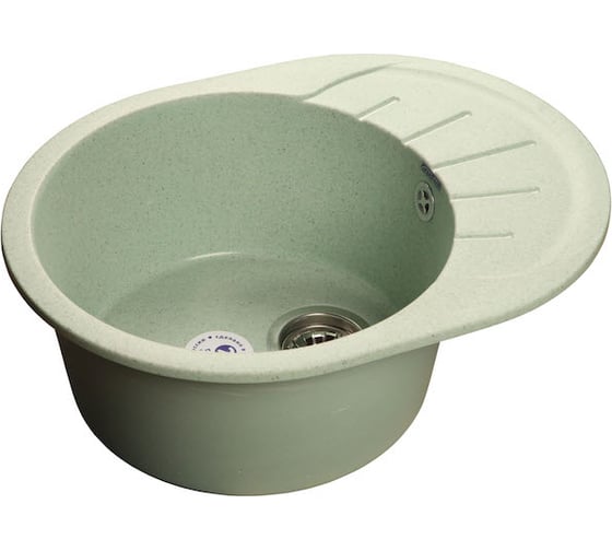 Мойка GRANFEST RONDO GF-R 580L мрамор, чаша с крылом, 579х445 мм, салатовый R-580 L сал