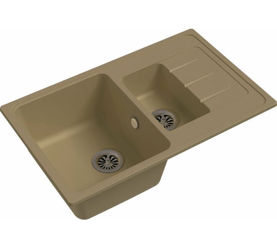 Мойка кварц EWIGSTEIN Elegant 60KF 1.5 чаши с крылом, 782х480 мм, бежевый E-60KF бежевый