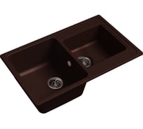 Мойка EWIGSTEIN Elegant 80D кварц, 2-чаши, 780х480 мм, шоколад E-80D