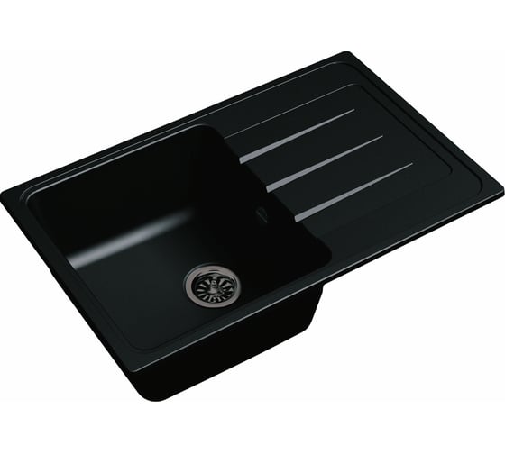 Мойка кварц EWIGSTEIN Elegant 50F 1 чаша с крылом, 762х480 мм, антрацит E-50F антрацит 1