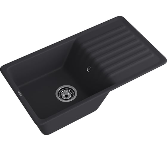 Мойка GranFest QUARZ чаша+крыло, 850х475 мм, черный 73