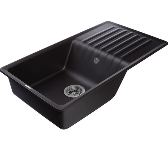 Мойка GranFest QUARZ чаша+крыло, 850х475 мм, черный 73 1