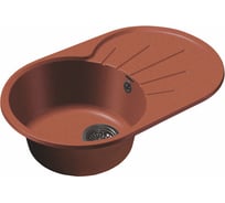 Мойка GRANFEST RONDO мрамор, GF-R-750L, чаша с крылом, 750х460мм, красный марс  R-750 L кр.м