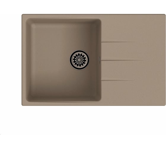Мойка EWIGSTEIN Gerd 60F кварц, 1-чаша+крыло, 780х500 мм, темно-бежевый G- 60F темно-бежевый