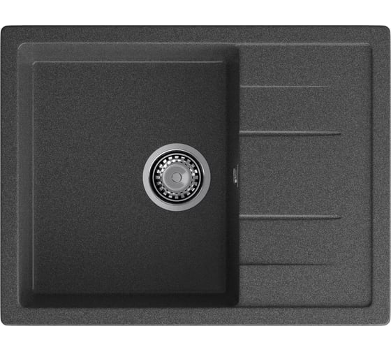 Мойка GRANFEST QUADRO GF-Q--650L мрамор, чаша с крылом, 650х500 мм, графит Q-650 L граф