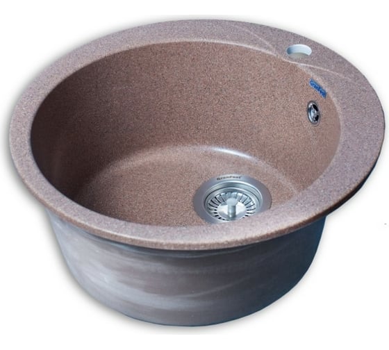 Мойка GRANFEST RONDO GF-R--480 мрамор, D=475 мм, терракот R-480 тер 1
