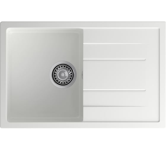 Мойка GRANFEST QUADRO GF-Q--780L мрамор, чаша с крылом, 770х495 мм, иней Q-780 L иней