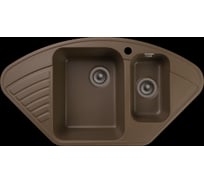 Мойка GRANFEST QUARZ угловая, 1.5 чаши, 930х500 мм, терракот 14 терракот
