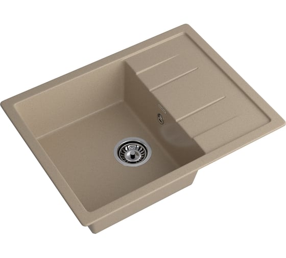 Мойка GRANFEST QUADRO GF-Q--650L мрамор, чаша с крылом, 650х500 мм, песочный Q-650 L пес 1