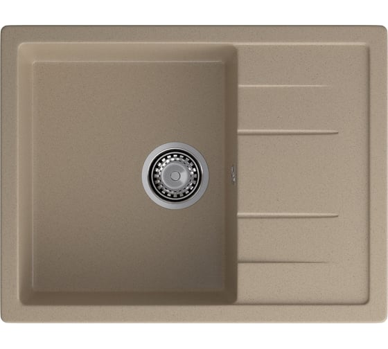 Мойка GRANFEST QUADRO GF-Q--650L мрамор, чаша с крылом, 650х500 мм, песочный Q-650 L пес
