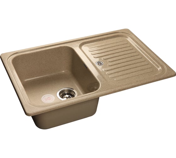 Мойка GRANFEST STANDART GF-S--780L мрамор, чаша с крылом, 775х500 мм, песочный  S-780 L пес