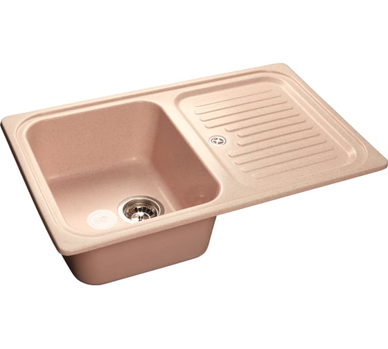 Мойка GRANFEST STANDART GF-S--780L мрамор, чаша с крылом, 775х500 мм, светло-розовый S-780 L св-роз 1