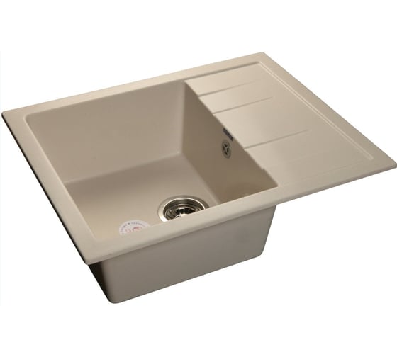 Мойка GRANFEST QUADRO GF-Q--650L мрамор, чаша с крылом, 650х500 мм, белый Q-650 L бел