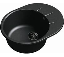 Мойка EWIGSTEIN Rund 45F кварц, 1-чаша+ крыло, 580х450 мм, черный  R- 45F черный