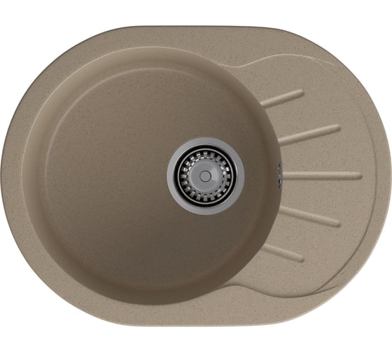 Мойка GRANFEST RONDO GF-R 580L мрамор, чаша с крылом, 579х445 мм, песочный R-580 L пес