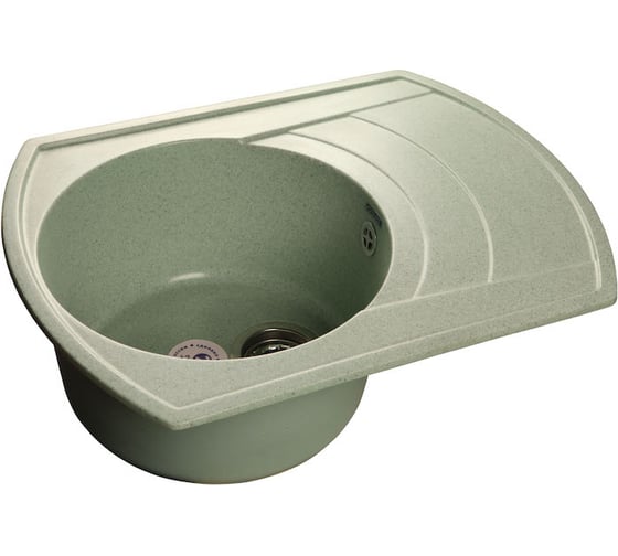 Мойка GRANFEST RONDO мрамор, GF-R--650L, чаша с крылом, 650х500мм, салатовый  R-650 L