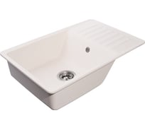 Мойка GranFest QUARZ чаша+крыло, 760х480 мм, белый 72