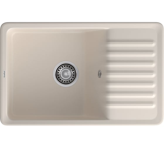 Мойка GranFest QUARZ чаша+крыло, 760х480 мм, белый 72