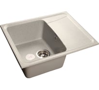Мойка GRANFEST STANDART GF-S-610L мрамор, чаша с крылом, 610х495 мм, серый S-610 L сер