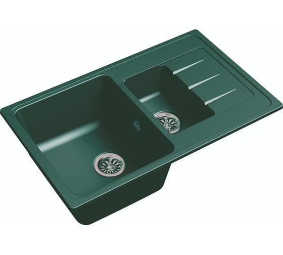 Мойка EWIGSTEIN Elegant 60KF кварц, 1.5-чаши+крыло, 782х480 мм, антрацит E- 60KF