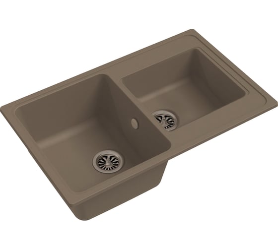 Мойка EWIGSTEIN Elegant 80D кварц, 2-чаши, 780х480 мм, темно-бежевый E-80D 1