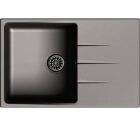 Мойка EWIGSTEIN Gerd 60F кварц, 1-чаша+крыло, 780х500 мм, черный G- 60F черный