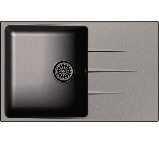 Мойка EWIGSTEIN Gerd 60F кварц, 1-чаша+крыло, 780х500 мм, черный G- 60F черный 1