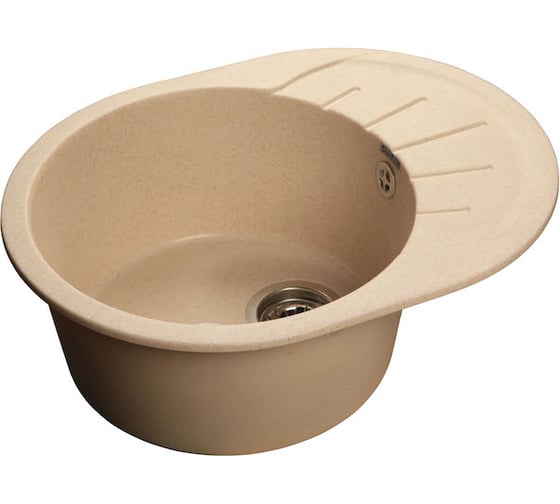 Мойка GRANFEST RONDO GF-R--580L мрамор, чаша с крылом, 579х445 мм, бежевый R-580 L