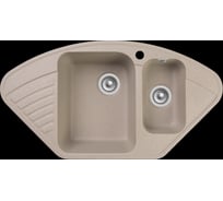 Мойка GRANFEST QUARZ угловая, 1.5 чаши, 930х500 мм, песок 14 песок