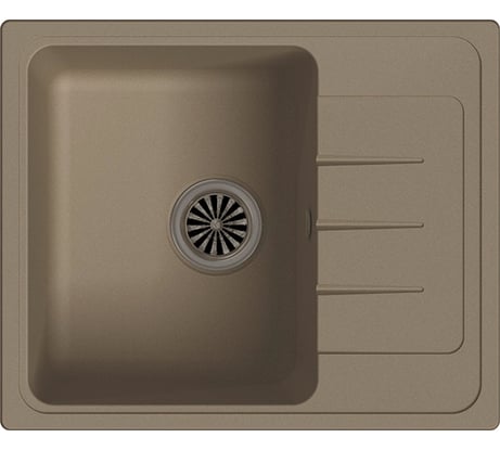 Мойка EWIGSTEIN Elegant 45F кварц, 1-чаша+крыло, 580х480 мм, темно-бежевый E- 45F темно-бежевый