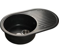 Мойка GRANFEST RONDO GF-R 730L мрамор, чаша с крылом, 730х460 мм, черный  R-730 L