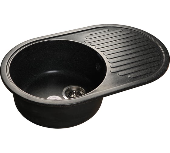 Мойка GRANFEST RONDO GF-R 730L мрамор, чаша с крылом, 730х460 мм, черный  R-730 L 1